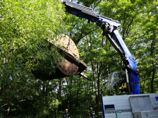 Transport der historischen Walze 