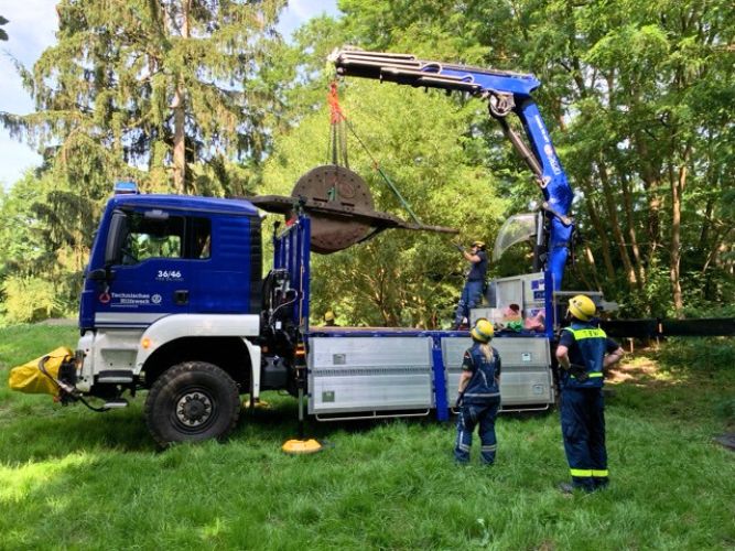 Transport der historischen Walze 