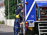 Transport der historischen Walze 